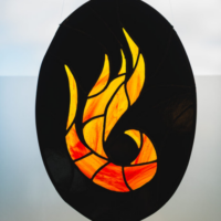 Stained glass logo - long